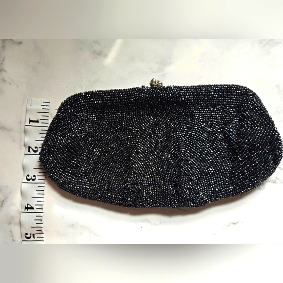 Walborg, Vintage Black Seeded Bead Clutch - Picture 5 of 6